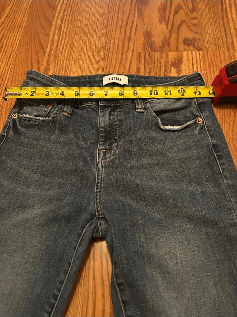 pistola Dark Washed Skinny Jeans with Frayed Hem - Picture 5 of 9